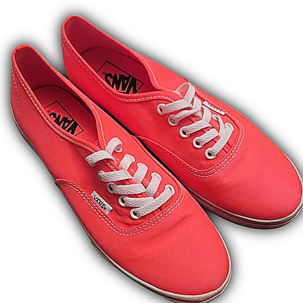 Vans Unisex Authentic Lo Pro Neon Coral Sneakers Women Sz 8 Men Sz 6.5 - Picture 1 of 14